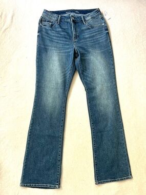 Old Navy Midwash High Rise Kicker Boot Cut Secret Slim Flare Jeans - Blue